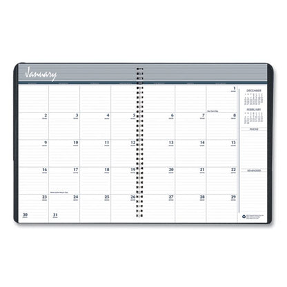 14-month Recycled Ruled Monthly Planner, 11 X 8.5, Black Cover, 14-month (dec To Jan): 2023 To 2025