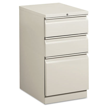 Brigade Mobile Pedestal With Pencil Tray Insert, Left/right, 3-drawers: Box/box/file, Letter, Light Gray, 15" X 19.88" X 28"