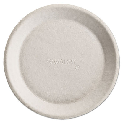 Savaday Molded Fiber Plates, 10", Cream, 500/carton