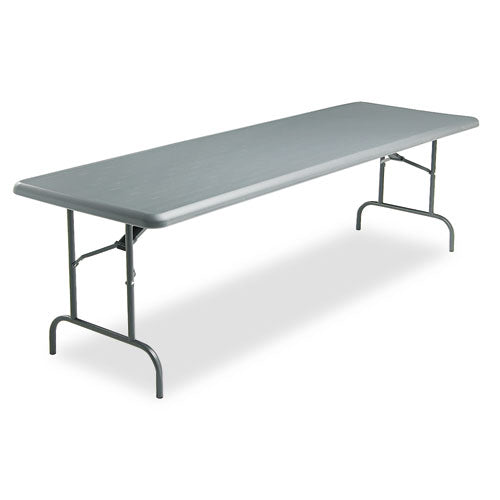 Indestructable Industrial Folding Table, Rectangular, 96" X 30" X 29", Charcoal
