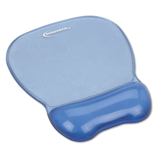 Mouse Pad With Gel Wrist Rest, 8.25 X 9.62, Blue