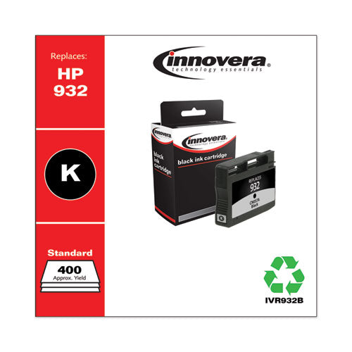 Remanufactured Black Ink, Replacement For 932 (cn057a), 400 Page-yield
