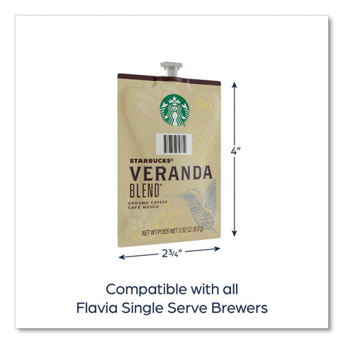 Starbucks Veranda Blend Coffee Freshpack, Veranda Blend, 0.32 Oz Pouch, 76/carton