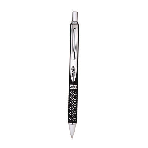 Energel Alloy Rt Gel Pen, Retractable, Medium 0.7 Mm, Black Ink, Black/aluminum Barrel