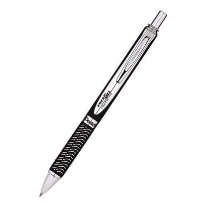 Energel Alloy Rt Gel Pen, Retractable, Medium 0.7 Mm, Black Ink, Black/aluminum Barrel