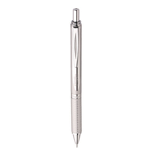 Energel Alloy Rt Gel Pen, Retractable, Medium 0.7 Mm, Black Ink, Polished Aluminum Barrel