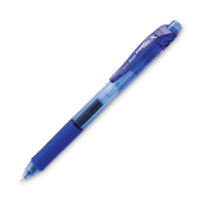 Energel-x Gel Pen, Retractable, Fine 0.5 Mm Needle Tip, Blue Ink, Translucent Blue/blue Barrel, Dozen