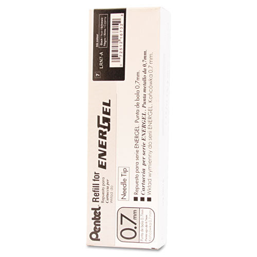 Refill For Pentel Energel Retractable Liquid Gel Pens, Medium Needle Tip, Black Ink