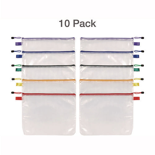 Poly Travel Pouch Set, 13.19" X 10.44", Assorted Colors, 10/pack