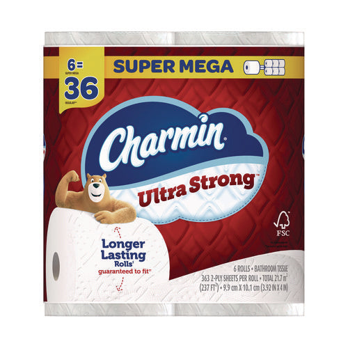 Ultra Strong Bathroom Tissue, Septic Safe, 2-ply, White, 363 Sheets/roll, 6 Rolls/pack