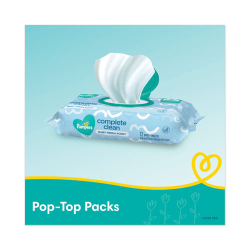 Complete Clean Baby Wipes, 1-ply, Baby Fresh, 7 X 6.8, White, 72 Wipes/pack, 8 Packs/carton