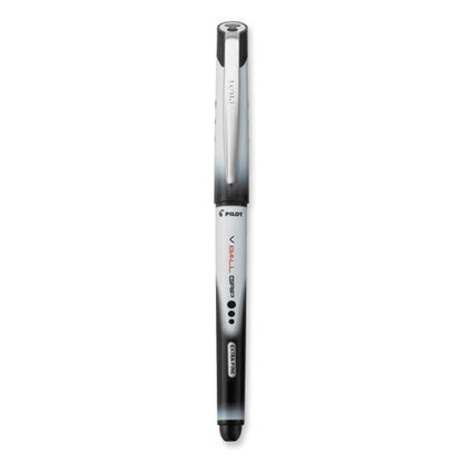 Vball Rt Liquid Ink Roller Ball Pen, Retractable, Extra-fine 0.5 Mm, Black Ink, Black/white Barrel