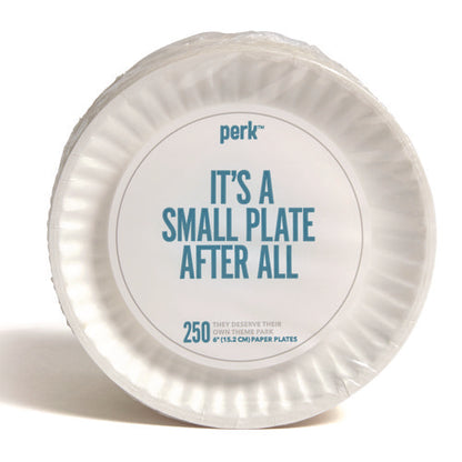 Economy Paper Plates, 6" Dia, White, 250/pack, 4 Packs/carton