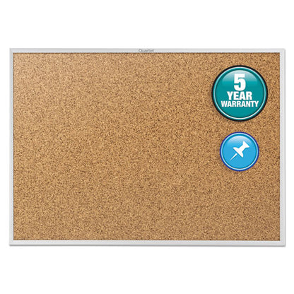 Classic Series Cork Bulletin Board, 60 X 36, Tan Surface, Silver Anodized Aluminum Frame