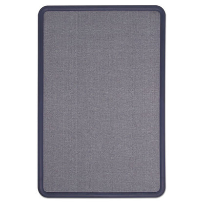 Contour Fabric Bulletin Board, 36 X 24, Light Blue Surface, Navy Blue Plastic Frame
