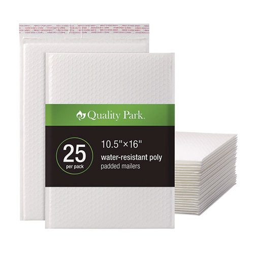 Poly Bubble Mailers, #5, Barrier Bubble Cushion, Redi-seal Adhesive Closure, 10.5 X 15, White, 25/pack