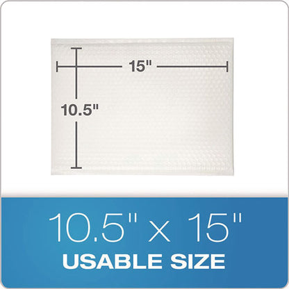 Poly Bubble Mailers, #5, Barrier Bubble Cushion, Redi-seal Adhesive Closure, 10.5 X 15, White, 25/pack