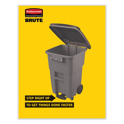 Brute Step-on Rollouts, 50 Gal, Metal/plastic, Gray