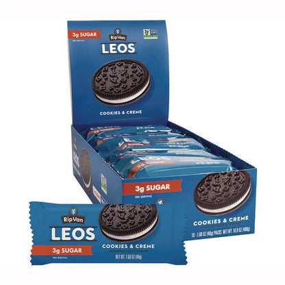 Leos Cookies And Cream Sandwich Cookies, 2 Cookies/pack, 10 Packs/box