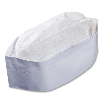 Classy Cap, Crepe Paper, Adjustable, One Size Fits All, White, 100 Caps/pack, 10 Packs/carton