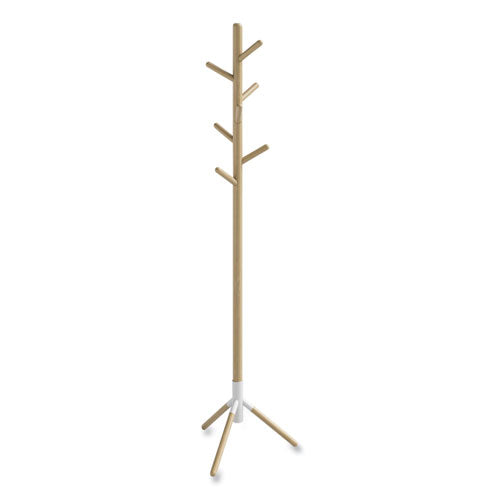 Resi Standing Coat Tree, 6 Hook, 17.25w X 17.25d X 69.5h, White