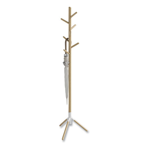 Resi Standing Coat Tree, 6 Hook, 17.25w X 17.25d X 69.5h, White