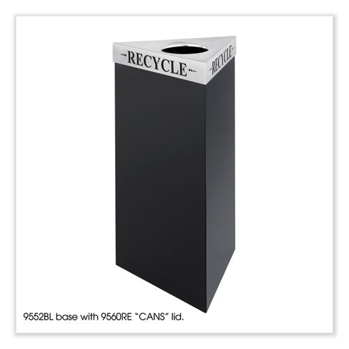 Trifecta Waste Receptacle Lid. Laser Cut "recycle" Inscription, 20w X 20d X 3h, Stainless Steel