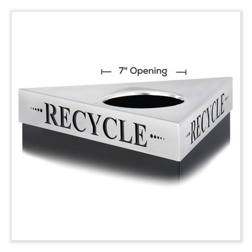 Trifecta Waste Receptacle Lid. Laser Cut "recycle" Inscription, 20w X 20d X 3h, Stainless Steel