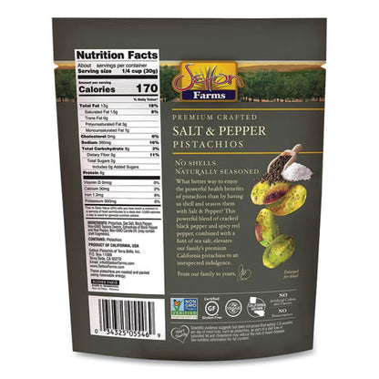 Salt And Pepper Pistachios, 2.5 Oz Bag, 8/carton