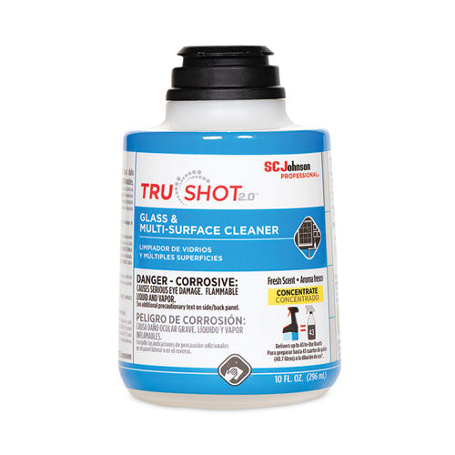 Trushot 2.0 Glass And Multisurface Cleaner, Clean Fresh Scent, 10 Oz Cartridge, 4/carton