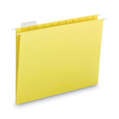 Colored Hanging File Folders With 1/5 Cut Tabs, Letter Size, 1/5-cut Tabs, Yellow, 25/box