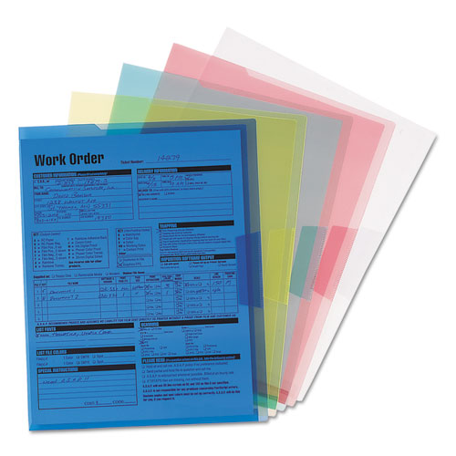 Organized Up Translucent Poly Project Jacket, Letter Size, Assorted Colors, 5/pack