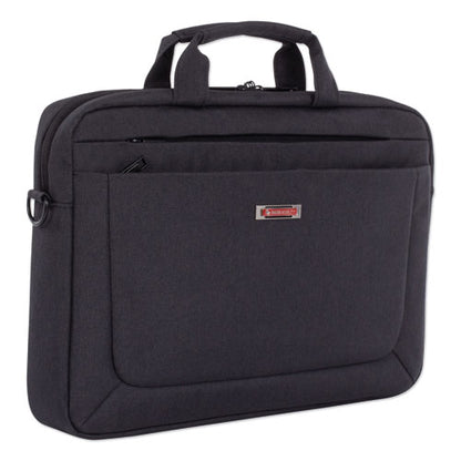 Cadence Slim Briefcase, Fits Devices Up To 15.6", Polyester, 3.5 X 3.5 X 16, Charcoal