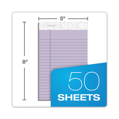 Prism + Colored Writing Pads, Narrow Rule, 50 Pastel Orchid 5 X 8 Sheets, 12/pack