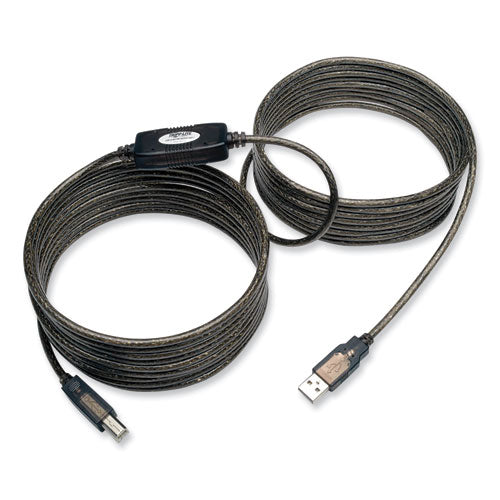 Usb 2.0 Active Repeater Cable, A To B (m/m), 25 Ft, Black
