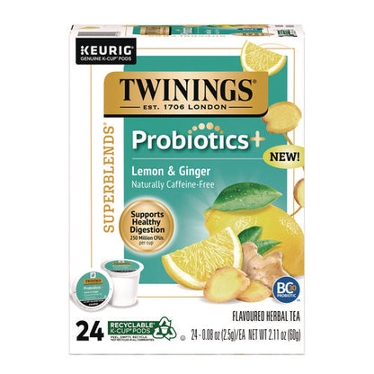 Probiotics+ Herbal Lemon & Ginger Tea, 24/box