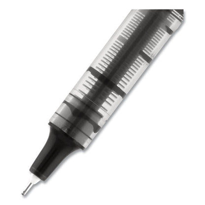 Vision Needle Roller Ball Pen, Stick, Fine 0.7 Mm, Black Ink, Gray/clear/black Barrel, Dozen