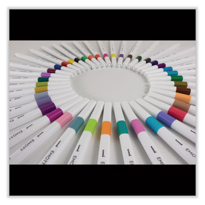 Emott Ever Fine Porous Point Pen, Stick, Fine 0.4 Mm, Assorted Ink Colors, White Barrel, 40/pack