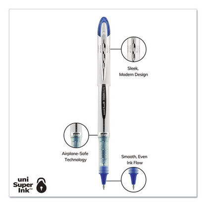 Vision Elite Hybrid Gel Pen, Stick, Bold 0.8 Mm, Blue Ink, White/blue/clear Barrel