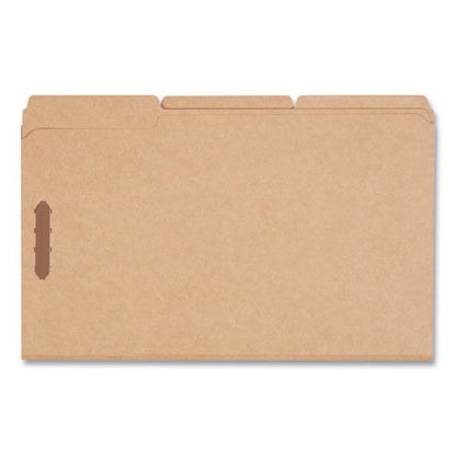 Reinforced Top Tab Fastener Folders, 0.75" Expansion, 2 Fasteners, Legal Size, Brown Kraft Exterior, 50/box
