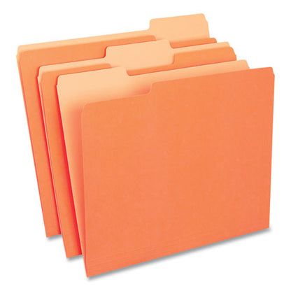 Deluxe Colored Top Tab File Folders, 1/3-cut Tabs: Assorted, Letter Size, Orange/light Orange, 100/box