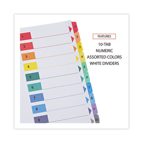 Deluxe Table Of Contents Dividers For Printers, 10-tab, 1 To 10; Table Of Contents, 11 X 8.5, White, 6 Sets