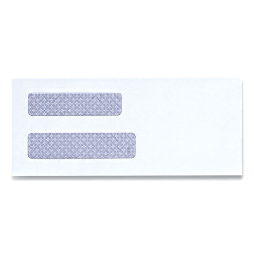 Double Window Business Envelope, #8 5/8, Square Flap, Self-adhesive Closure, 3.63 X 8.63, White, 500/box
