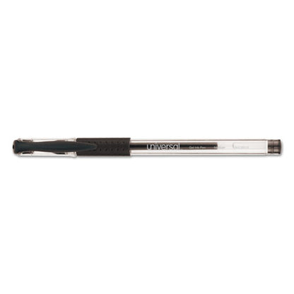 Comfort Grip Gel Pen, Stick, Medium 0.7 Mm, Black Ink, Clear/black Barrel, Dozen