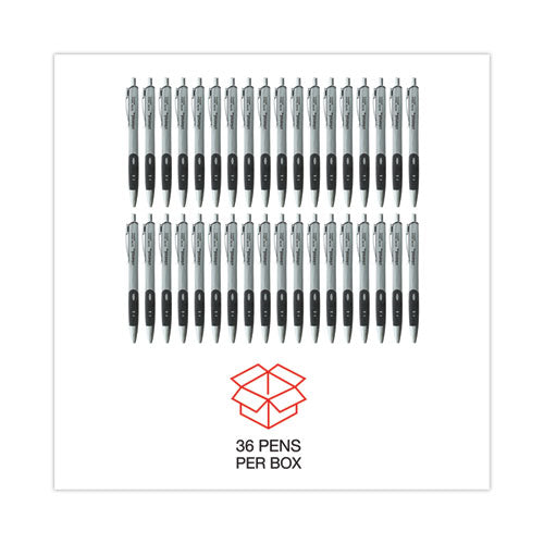 Comfort Grip Gel Pen, Retractable, Medium 0.7 Mm, Black Ink, Gray/black/silver Barrel, 36/pack
