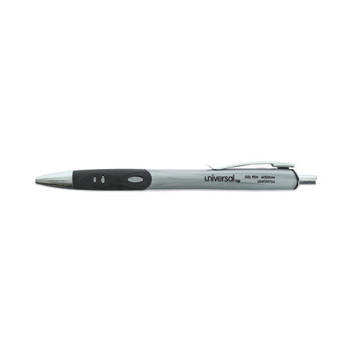 Comfort Grip Gel Pen, Retractable, Medium 0.7 Mm, Black Ink, Gray/black/silver Barrel, 36/pack