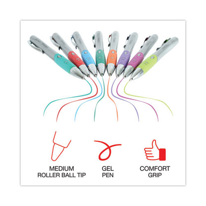 Comfort Grip Gel Pen, Retractable, Medium 0.7 Mm, Assorted Ink And Barrel Colors, 8/pack