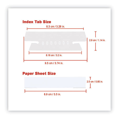 Hanging File Folder Plastic Index Tabs, 1/3-cut, Clear, 3.7" Wide, 50/pack