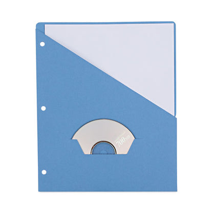 Slash-cut Pockets For Three-ring Binders, Jacket, Letter, 11 Pt., Blue, 10/pack