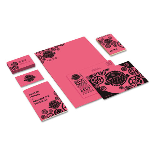 Color Cardstock, 65 Lb Cover Weight, 8.5 X 11, Plasma Pink, 250/pack